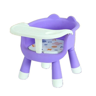 Scaun de Masa pentru Copii, Cyrax, 2 in 1, Tavita Detasabila, Spatar Ergonomic, +6 Luni, Inaltime 36 cm, Mov