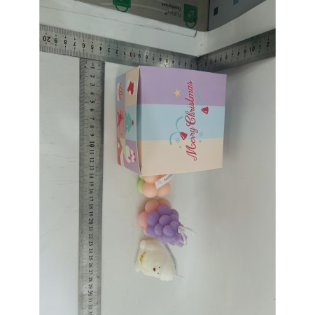 Lumanari Parfumate de Craciun,  Gift Box Set cu 3 Lumanari Aromaterapie, 11 x 11 x 7.5 cm, Mov Roz