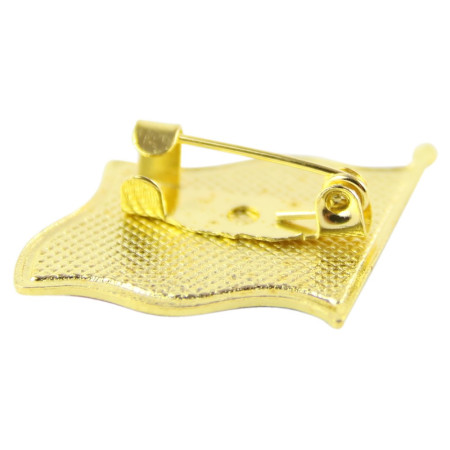 Insigna Steag Tricolor Romania,  Model Brosa cu Ac de Siguranta, 20x20 mm