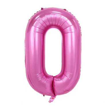 Balon din Folie Cyrax, Cifra 0, 81 cm, Pentru Aer sau Heliu, Bulk, Mov