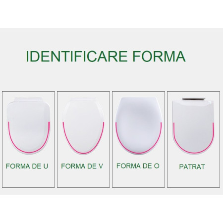 Capac de Toaleta cu Reductie 3 in 1, Cyrax, pentru Copii +3 Ani si Adulti, Coborare Lenta si Silentioasa, Instalare Usoara, din PP5 , in Forma de V, Alb/Roz