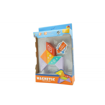 Set inteligent de constructie cu piese magnetice, Cyrax, 6 piese, pentru copii, +3 ani, multicolor