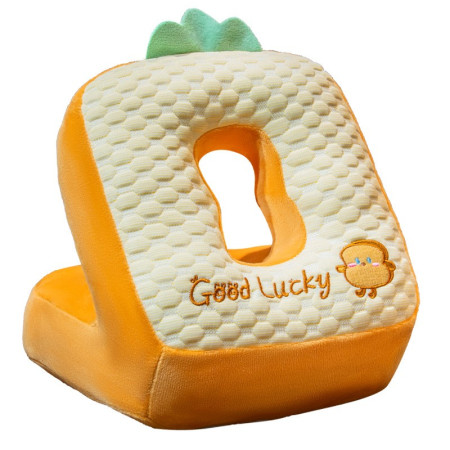 Set 2in1 Patura Microfibra si Perna din Spuma,  pentru Birou, Calatorii, Pauze, Model Paine, Microfibra, 1x1.7 m, 30x35x30 cm, Maro