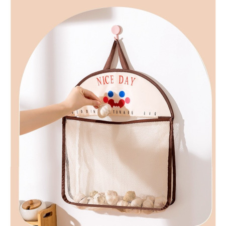 Geanta de Depozitare,  Tip Saculet, de Agatat, Multifunctionala, din Plasa, 40 x 10 x 44 cm, Maro