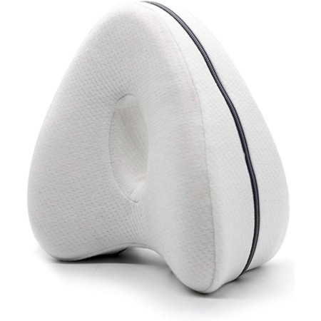 Perna Ortopedica pentru Picioare, Cyrax, Multifunctionala, Confortabilă, in Forma de Inima, Spuma cu Memorie, Curea Anti-cadere, 25x23x13 cm, Alb