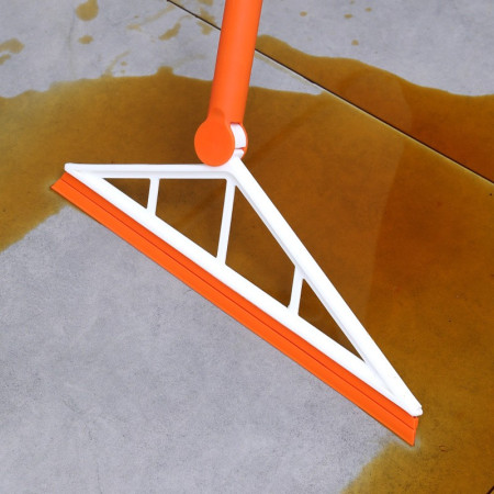 Mop Multifunctional,  Portocaliu, cu Racleta din Silicon, Maner Telescopic, Curatarea Eficienta a Tuturor Suprafetelor
