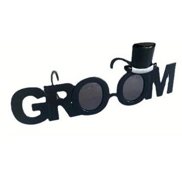 Ochelarii Decorativi, Cyrax, Tema Nunta, Model Groom (Ginere), din Plastic, Negru
