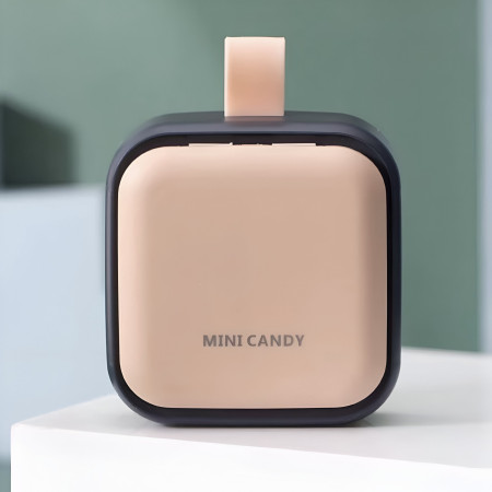 Cutie Depozitare Medicamente Mini,  4 Compartimente, Inchidere Etans, Portabila, Patrat, Roz-Negru, PP, 7.5x7.5x3 cm