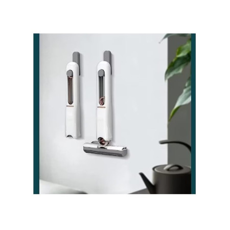 Mop de Mana  Mini-Portabil, cu Sistem de Stoarcere, Dispozitiv de Curatat Manual, cu Burete Absorbant, din PVA, 29.5 x 15.5 cm, 2 Rezerve, Alb