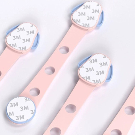 Siguranta pentru Usi Copii,  Sistem de Blocare Sertare, Dulap, Frigider, Adeziv, cu Sistem de Inchidere Dublu, Model Catelus, Roz