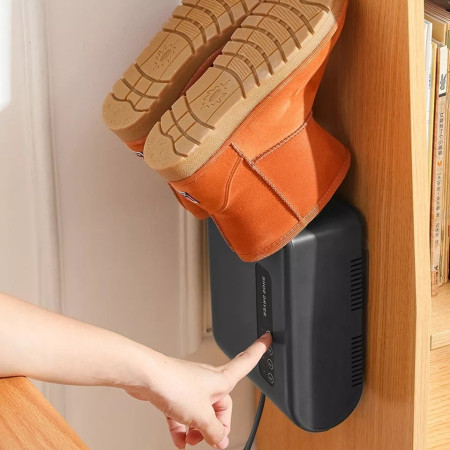 Uscator de Pantofi,  Functie de Uscare, Dezinfectie, Dezodorizare, Montaj pe Perete fara Perforare, din PVC, Silentios, Timer, Negru
