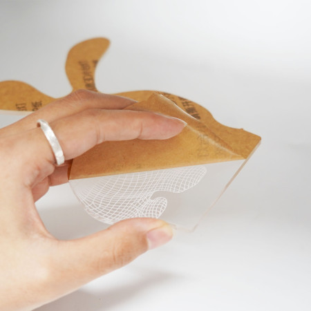 Lampa LED decorativa,  3D, ursulet, din material acril si lumina multicolora, alb