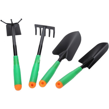 Set 4 Unelte de Gradina  pentru Plantare Prelucrare Sol si Ingrijire Plante, Material PVC si cardboard, 31.5 x 8.5 cm, verde
