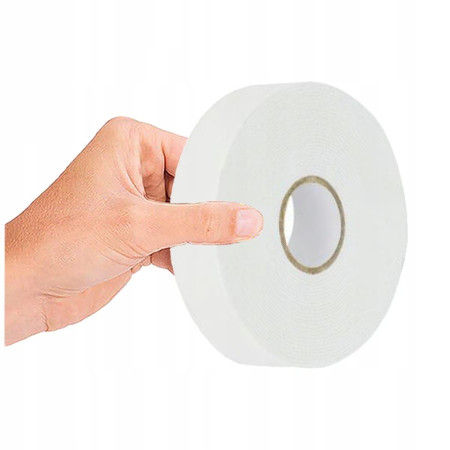 Banda Dubla Adeziva, Cyrax, Vascozitate Ridicata, din Spuma, 2 cm Latime, 20 m Lunigme, Alb