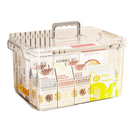 Cutie De Depozitare,  Tip Valiza, pentru Alimente, Jucarii, Accesorii, Transparenta, Marime L, 38.5x27.5x22 cm