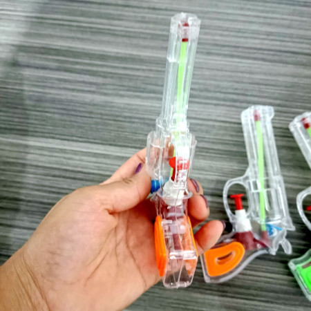 Pistol cu Apa, Cyrax, pentru Copii, din Plastic, 16 x 5 x 2 cm, Transparent/Portocaliu