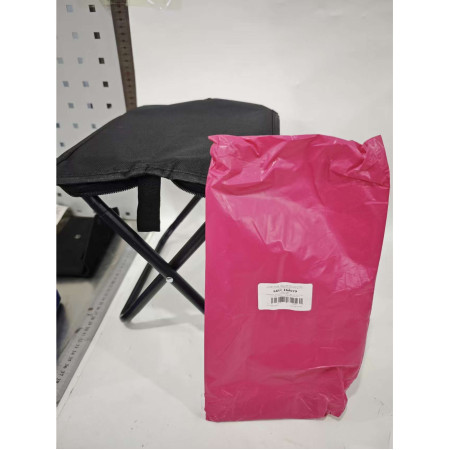 Scaun Pliabil,  pentru Adulti, Portabil, pentru Camping, Pescuit, din Panza Oxford si Cadru Metalic, 24 x 24 x 28 cm, Negru