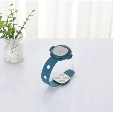 Siguranta pentru Usi Copii,  Sistem de Blocare Sertare, Dulap, Frigider, Adeziv, cu Sistem de Inchidere Dublu, Model Maimutica, Albastru