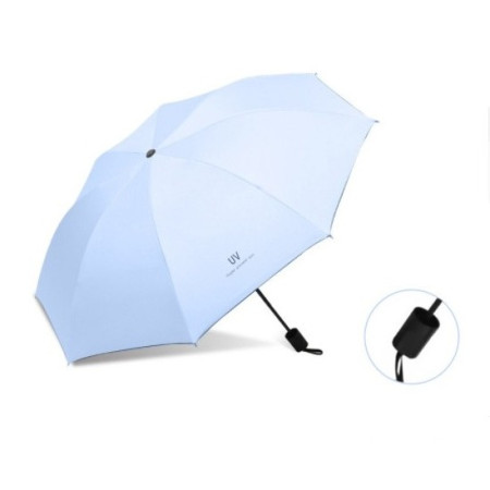 Umbrela,  Protectie UV Soare, Protectie Ploaie, Pliabila, din Vinil si Otel, 96 x 67 cm, Albastru