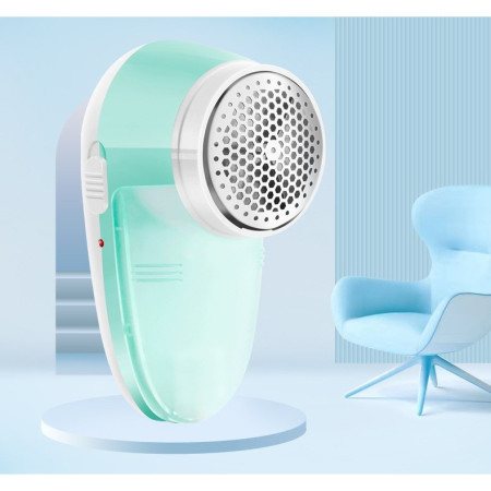 Aparat Pentru Curatat Scame, Par Si Praf,  Pentru Diferite Tipuri De Material, Cu Lame Din Otel Inoxidabil, Incarcare Prin USB Type-C, Cu Perie De Curatare si Cablu USB Incluse, 13x7 cm, Verde