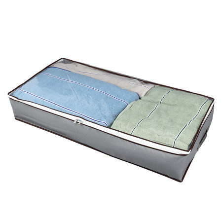 Husa de Depozitare,  Intrebuintare Multipla, Pliabila, cu Fermoar Bidirectional si Fereastra Deasupra Transparenta, Manere Laterale, Lavabila, 100x50x15 cm, Gri