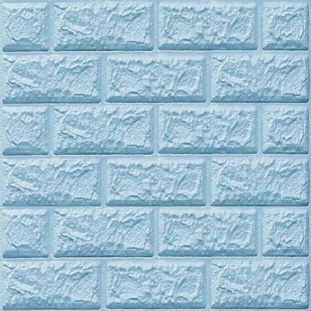 Set 10 Placi de Tapet,  Autoadezive, 70 x 77 cm, 3.5 mm Grosime, Suprafata Acoperita 5.3 mp, din PVC, Model Caramida, Albastru Deschis