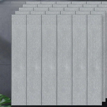 Set 10 Placi Tapet 3D,  70 x 70 cm, Grosime 3 mm, din Rasina, Tip Placi de Lemn, Suprafata Acoperita 4.9 mp, Gri