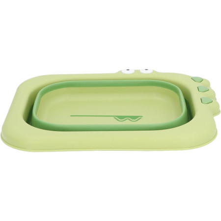 Lavoar Pliabil, Cyrax, pentru Copii, din PP/TPE, Portabil, Model Crocodil, 30x24.5x9 cm, Verde