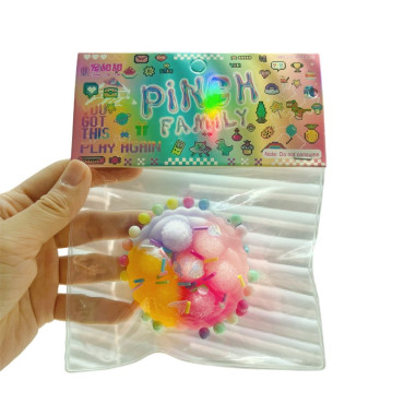 Jucarie Antistres Squishy, Cyrax, cu Revenire Lenta, Squeeze Pinch Family, Model Prajiturica, 6x6 cm, 60g, Ambalaj Transparent, Multicolor