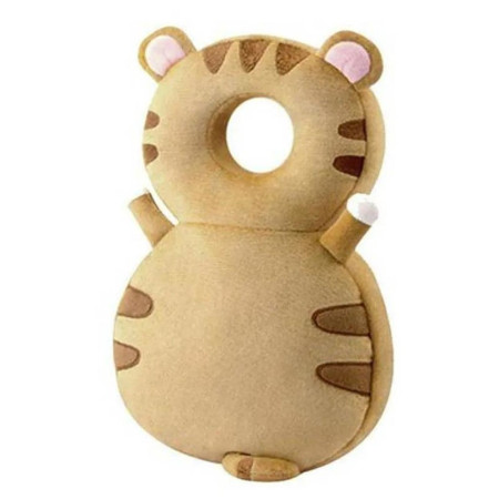 Perna tip Rucsac pentru Protectia Capului,  Tetiera tip Tigru, pentru Bebelusi, 33x6x19 cm, 180 g, Maro