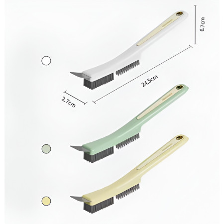 Perie de Sarma pentru Bucatarie,  din Doua Bucati, Maner Lung cu Gaura de Prindere, Peri din Otel, Anti-Reziduu, Anti-Murdarie, 24.5x2.7x6.7cm, Verde