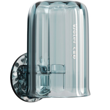 Suport Multifunctional 2 in 1, Pahar si Suport pentru Periuta de Dinti,  Plastic, Dimensiune: 10.4 x 7.3 x 7.3 cm, Albastru