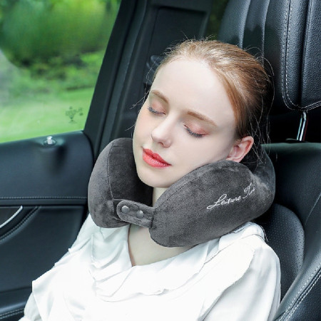 Perna de Calatorie,  Pentru Gat, din Bumbac, cu 4 Cocoase, Ajustabila, Gri