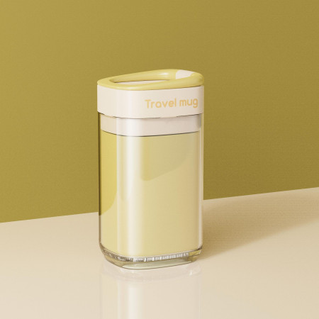 Cana Multifunctionala pentru Voiaj,  cu Functii de Depozitare si Suport Articole Igiena Dentara, 13 x 6.8 x 6 cm, Galben