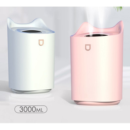 Umidificator cu duza dubla,  de capacitate mare 3L, roz