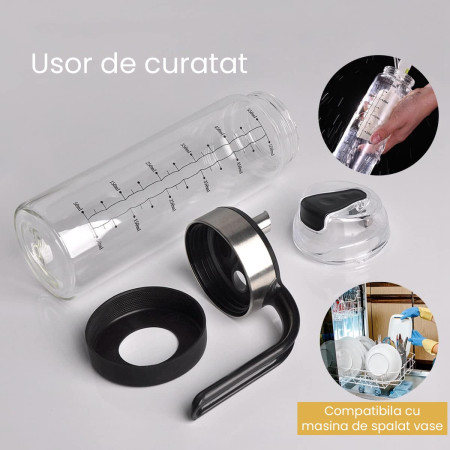 Sticla de ulei etansa cu deschidere inchidere, Cyrax, Dispenser de ulei de bucatarie, Sos de soia, Otet, 500 ml, Transparent