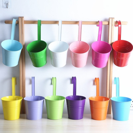 Decoratiune pentru ghivecele de flori,  28x22x12 cm cu maner, Multicolore