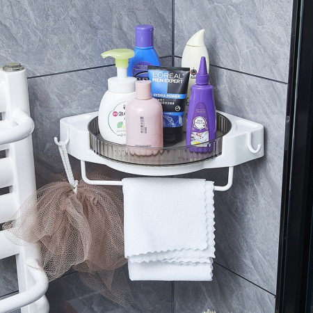 Suport Depozitare,  din Plastic, Rotativ 360 grade, Montare fara Perforatii, pentru Baie/Bucatarie, Gri