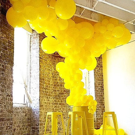 Set 12 Baloane, Cyrax, din Latex Standard, 25 cm, Galben