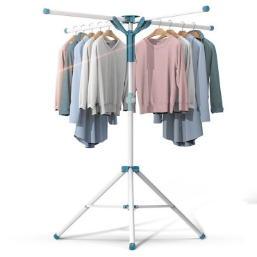 Uscator de  Rufe,  Tip Umbrela, Pliabil, Telescopic, pentru Interior-Exterior, cu Patru Tije, Picior Anti-Alunecare, Inaltime Ajustabila, 108 pana la 165 cm