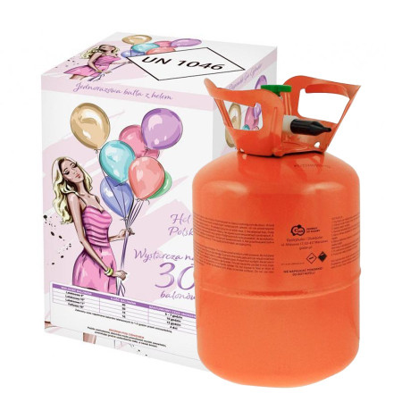 Butelie Heliu de Unica Folosinta, Cyrax, Butelie pentru 30 Baloane Latex, ideala pentru Petreceri si Evenimente, 0.20 m3, 24 x 24 x 42 cm, Rosu