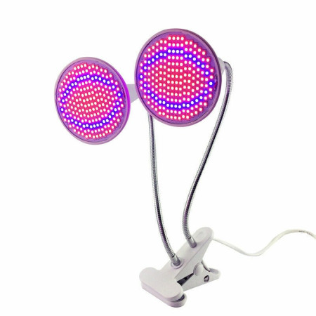 Lampa pentru cresterea plantelor de interior,  cap dublu, nu emana caldura, 290 leduri, 2 culori , prindere cu clips, 46x11.5x9.2 cm