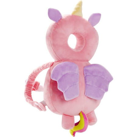 Perna tip Rucsac pentru Protectia Capului,  Tetiera tip Unicorn, pentru Bebelusi, 33x6x19 cm, 180 g, Roz