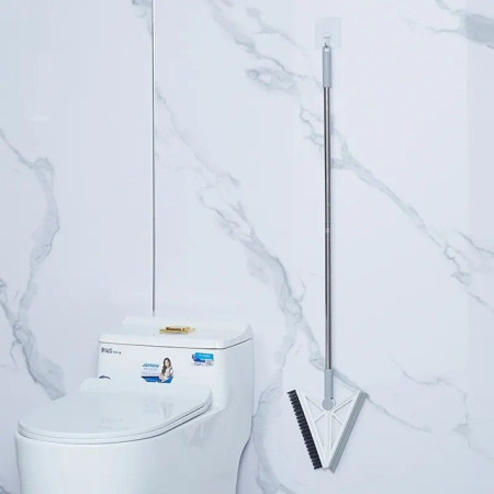 Matura Telescopica,  cu Doua Capete - Perie/Racleta 23 cm, Lungime 110 cm, din Plastic/Otel/Silicon, Gri