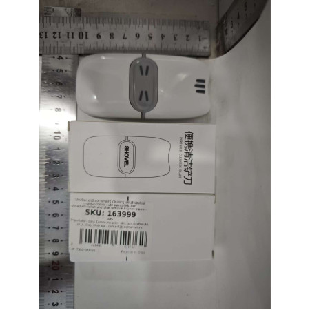 Mini Racleta de Curatare,  pentru Etichete, Adezivi, din ABS+ Metal, 2 Lame Incluse, Alb/Gri