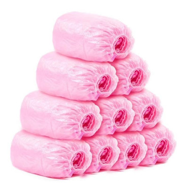 Set 100 Huse de Pantofi Impermeabile de Unica Folosinta,  Universale, Roz, pentru Zile Ploioase