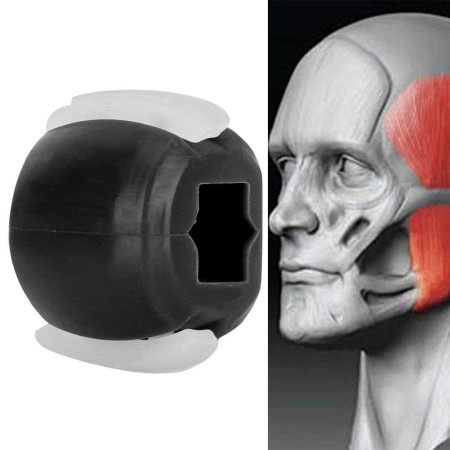 Dispozitiv de Tonifiere Faciala,  din Silicon, Corectare Mandibula/Maxilar, Negru