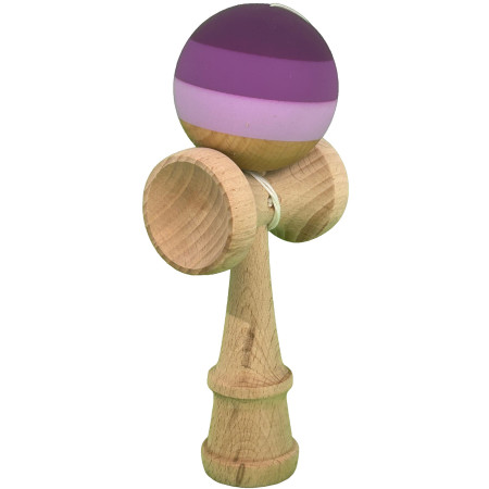 Kendama X Originala, Profesionala, Cyrax, din Lemn, 18 cm, Rubber Grip, Purpuriu/Mov/Lila