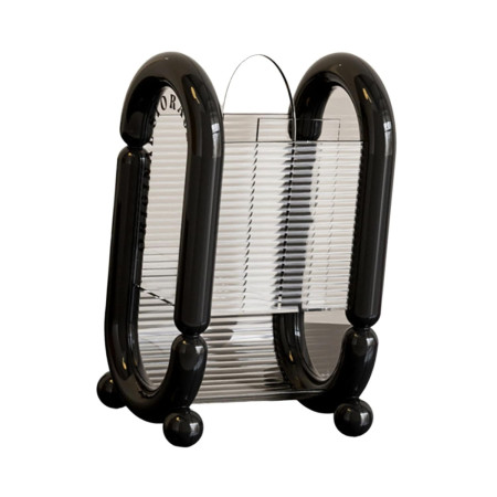 Cutie pentru Depozitare Cosmetice,  pentru Pensule, Creioane si Buretei, 4 Compartimente, din Plastic, 12 x 10 x 20 cm, Negru