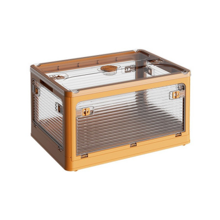 Cutie de depozitare pliabila,  Cu capac, 40 L, Plastic, 47x35x24.5 cm, Portocaliu